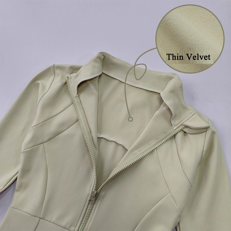 Yoga Fitness Jacket - Women's Long-Sleeved Sports Fleece Jacket, Slimming
