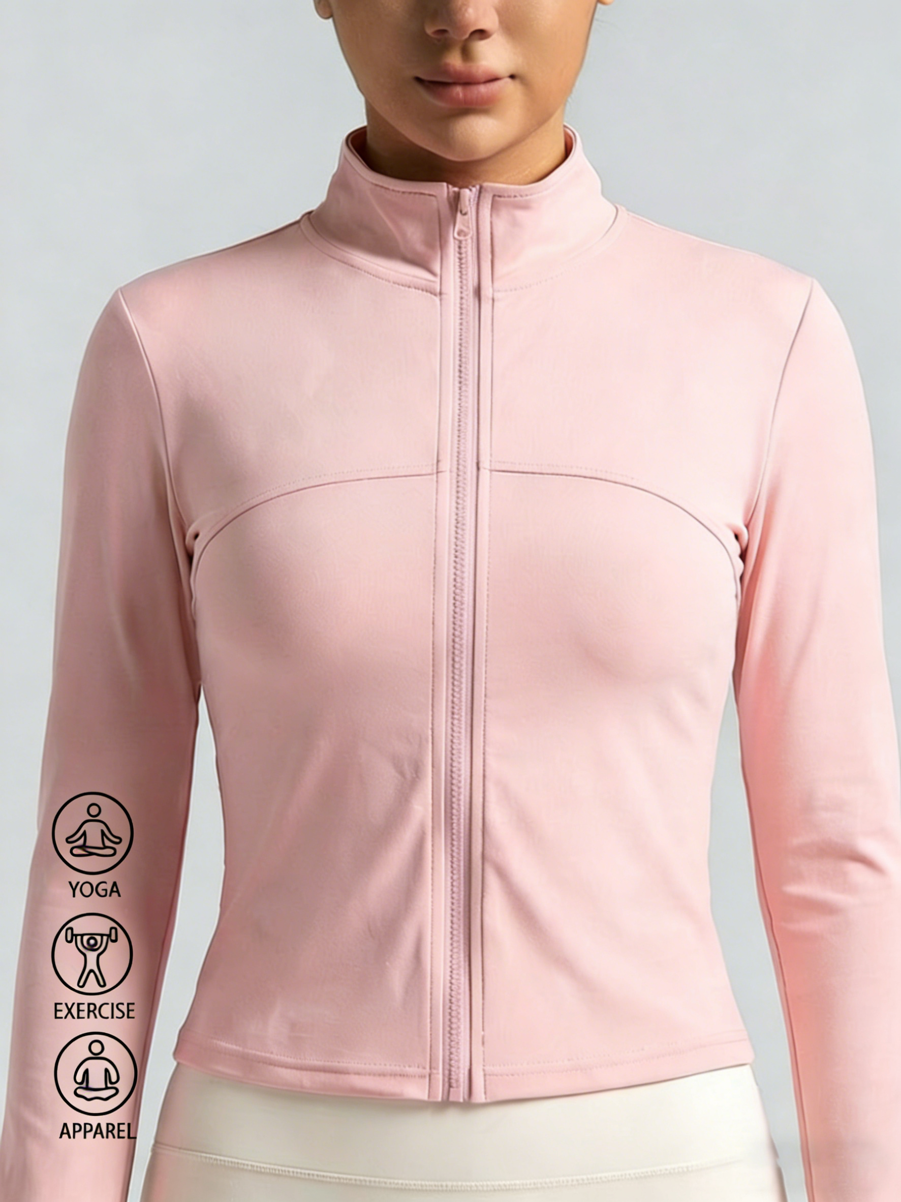 New Women Light pink Yoga Coat - Yoga Fitness Jacket recension och pris