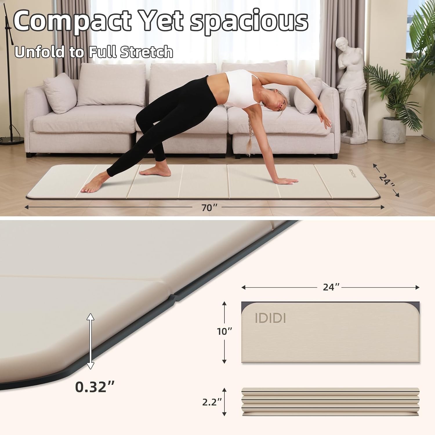 Foldable Yoga Mat Extra Thick  - Thick Yoga Mat recension och pris
