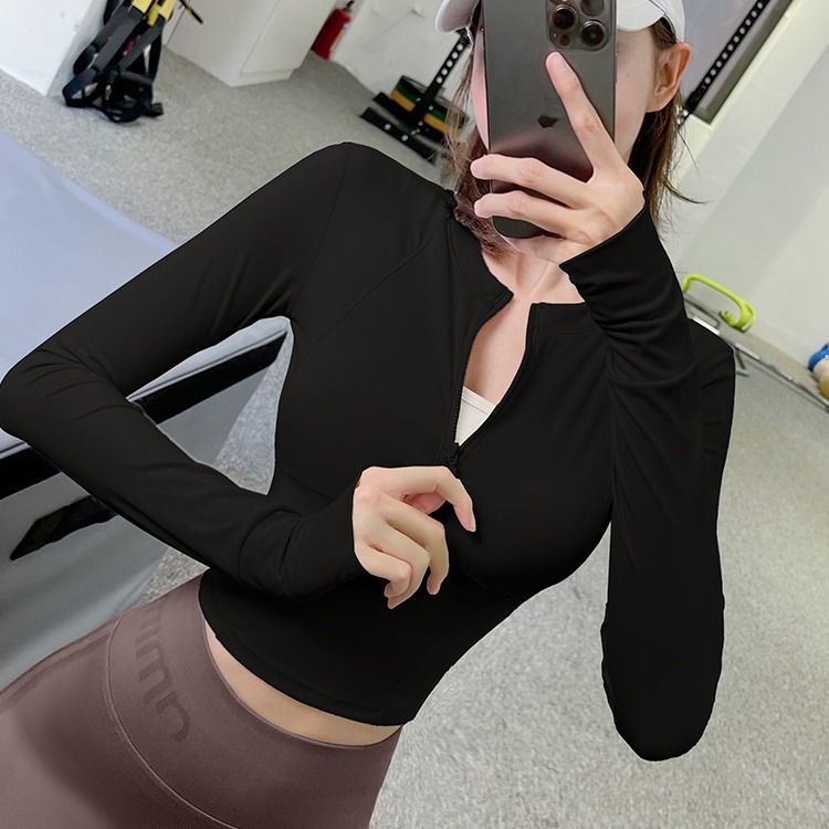 Women Slim Fit Long Sleeve Yog - Yoga Fitness Jacket recension och pris