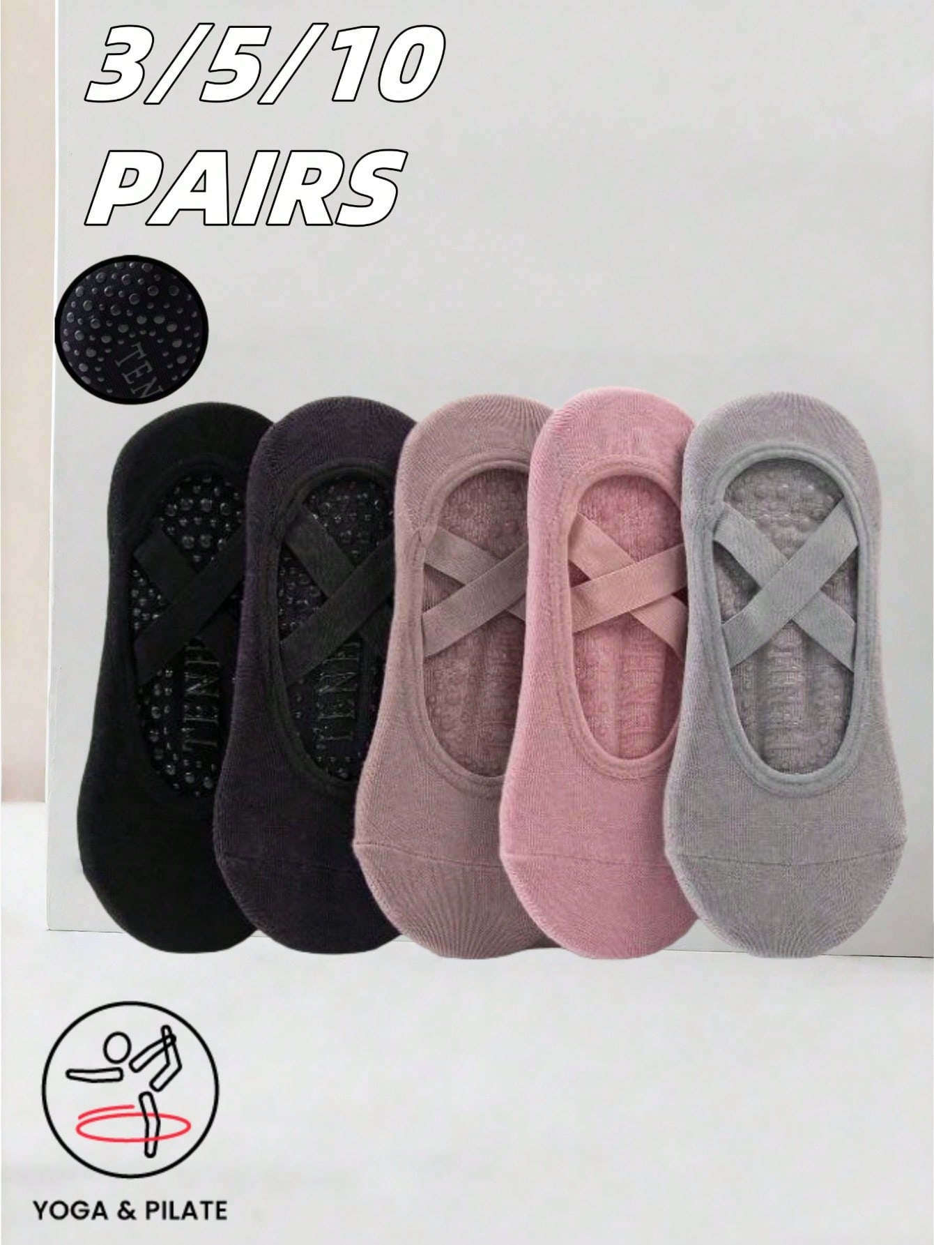 Anti-slip silicone sole yoga s - Fitness Yoga Pilates recension och pris