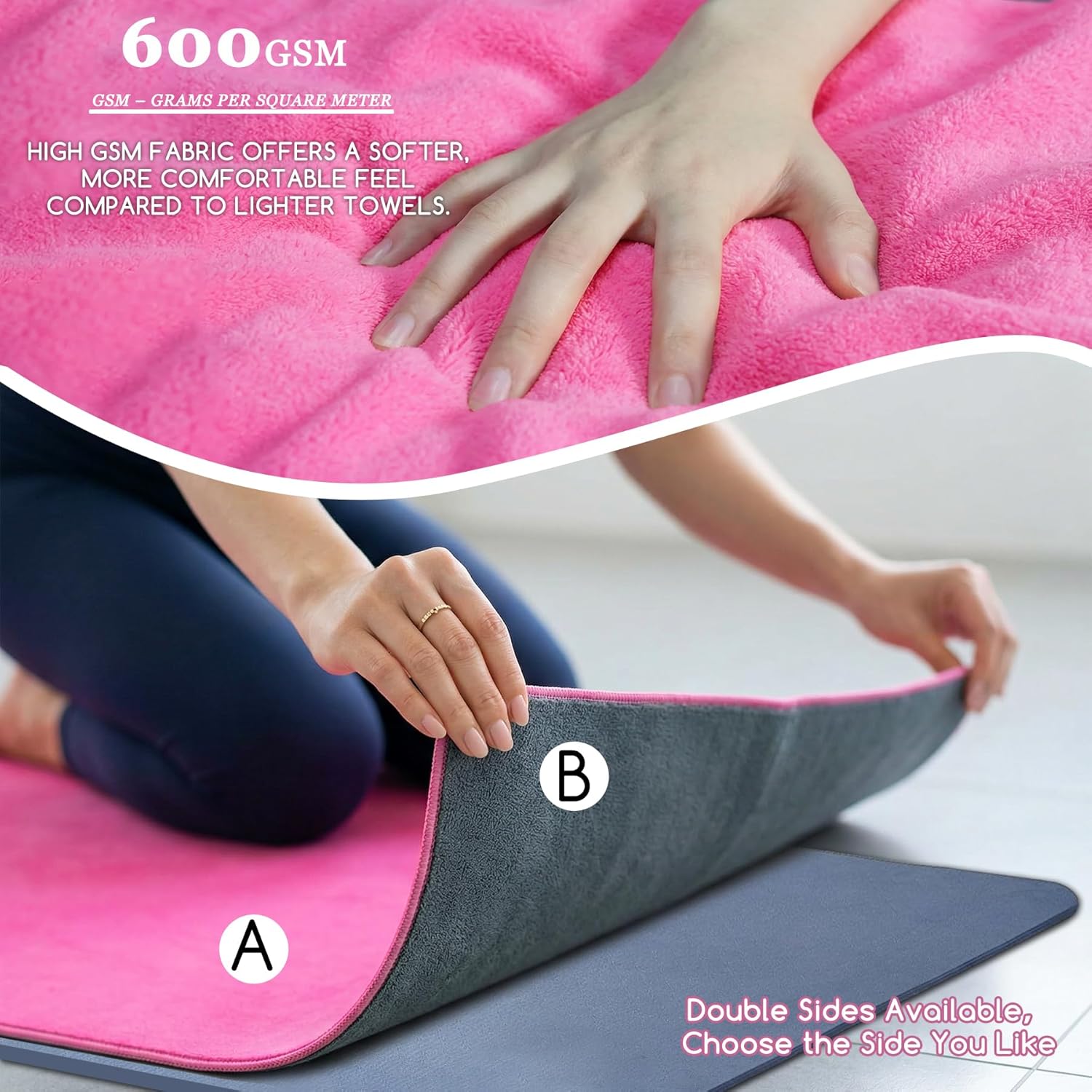 Yoga Mat Towel, Extra Thick 60 - Fitness Yoga Pilates recension och pris