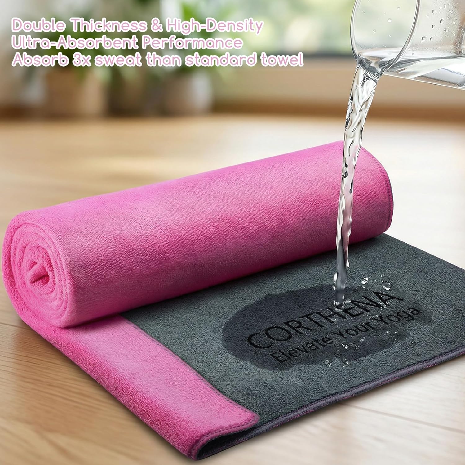 Yoga Mat Towel, Extra Thick 60 - Fitness Yoga Pilates recension och pris