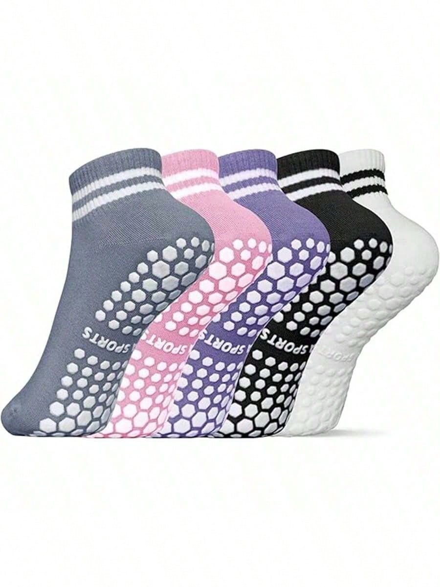 5 Pairs Women Double Stripe No - Fitness Yoga Pilates recension och pris