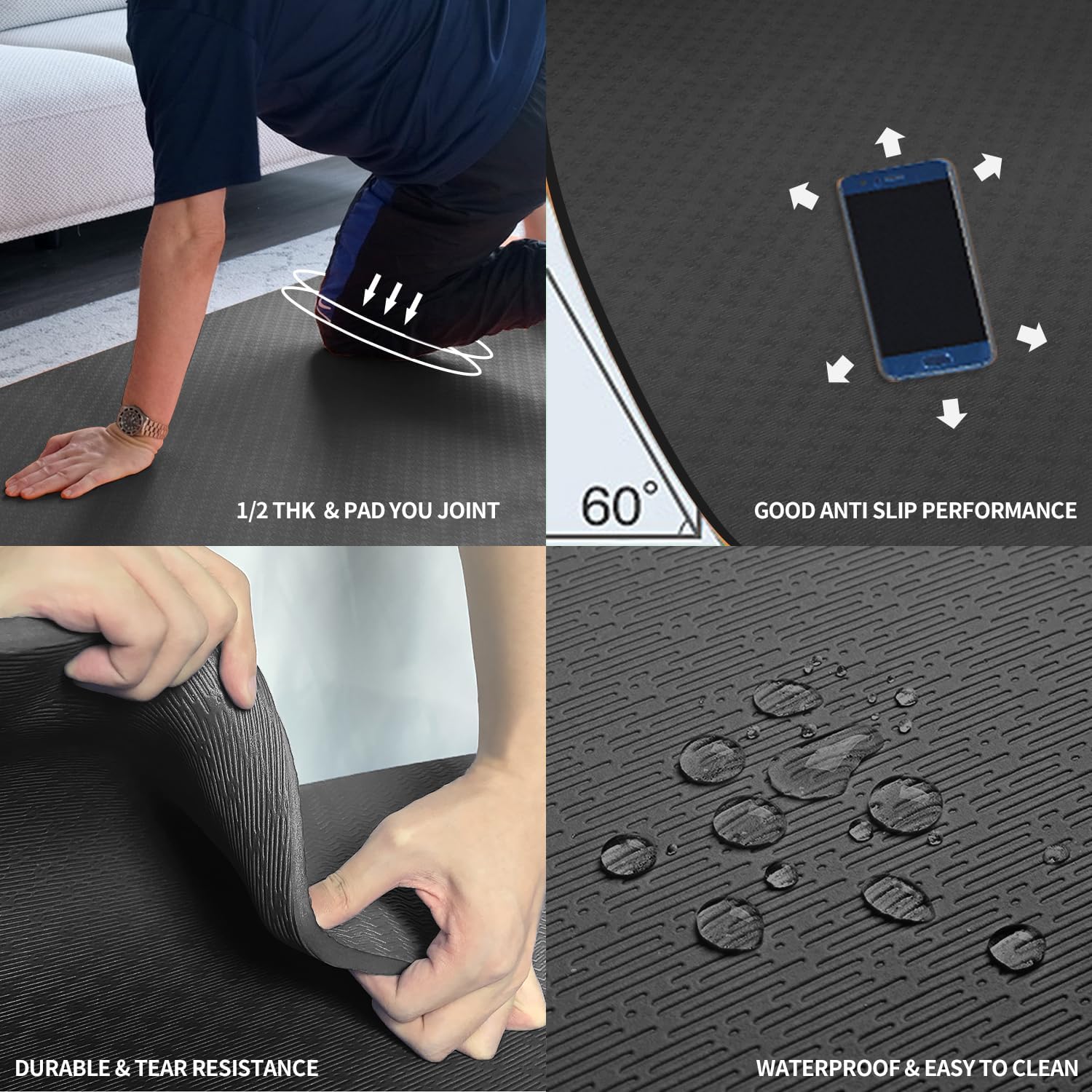 Extra Thick TPE Yoga Mat 6'x4' - Thick Yoga Mat recension och pris