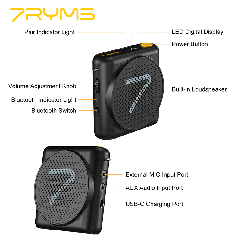 7RYMS WA1 Portable Voice Ampli - Yoga Fitness Teacher recension och pris