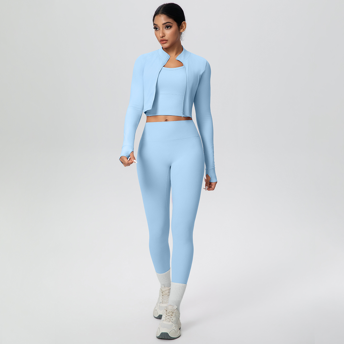 3PCS Solid Color Women Yoga Se - Yoga Fitness Jacket recension och pris