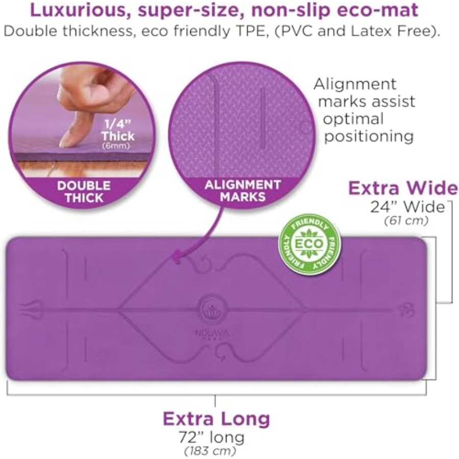 Nolava Pink TPE Yoga Mat with  - Thick Yoga Mat recension och pris