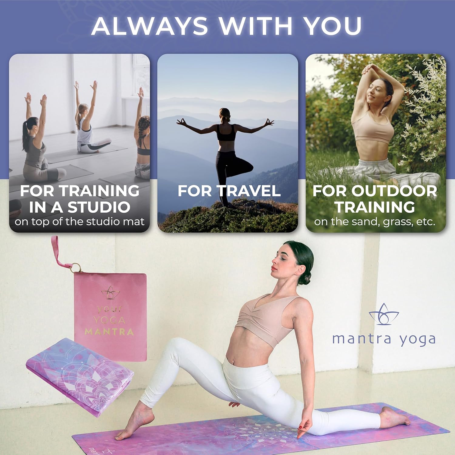 Foldable Travel Yoga Mat with  - Thick Yoga Mat recension och pris