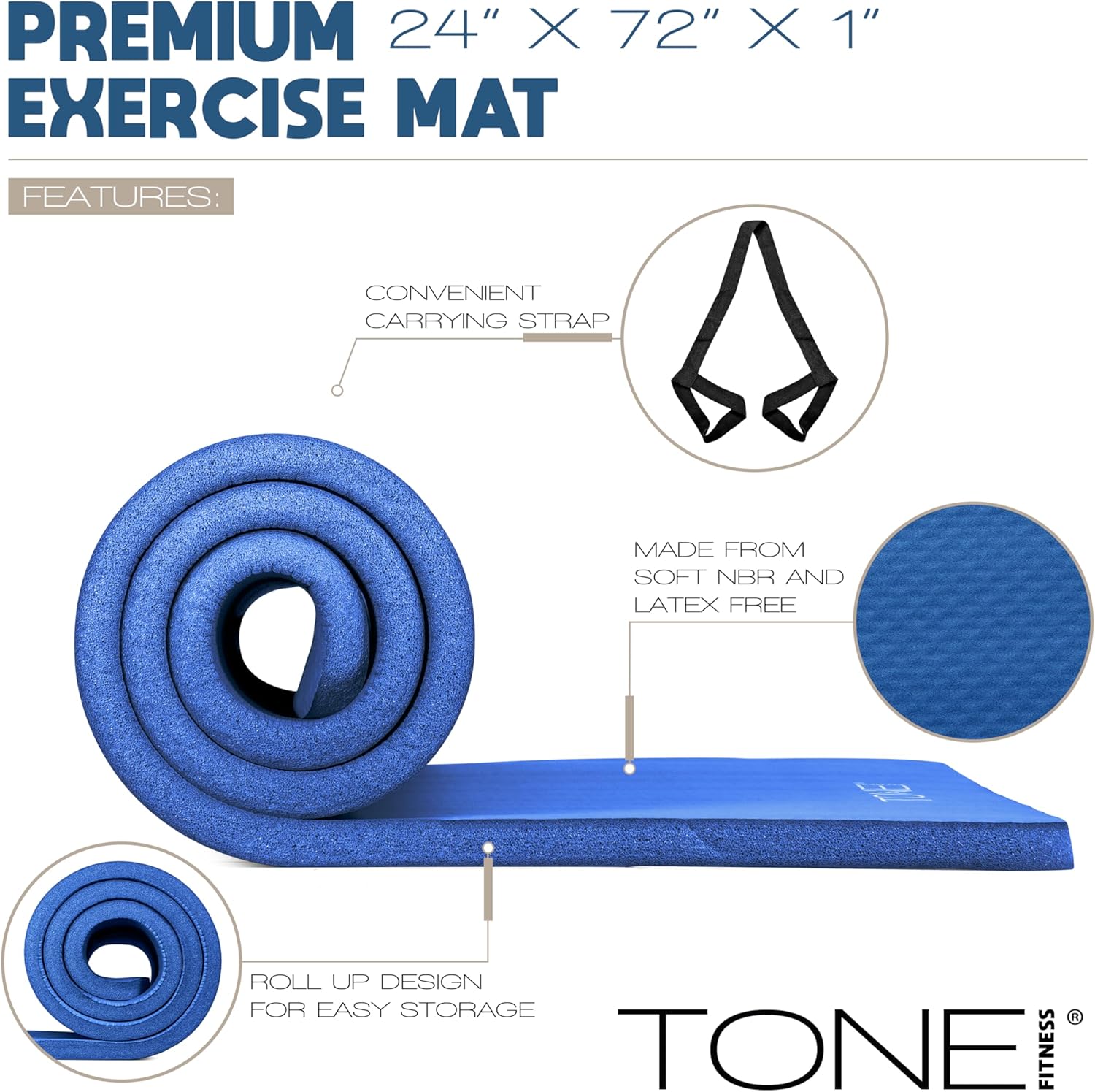 1-Inch Thick Yoga Mat, High-De - Thick Yoga Mat recension och pris